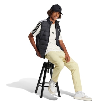 Camiseta Malha Simples Essentials Três Listras - adidas - Homem - Foto 5