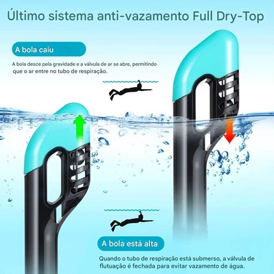 Mascara Subaquática de de Mergulho Gold Sports Gold Full Face Com Snorkel - Foto 3
