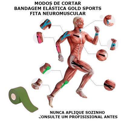 Bandagem Elástica Gold Sports Adesiva Neuromuscular - Foto 5