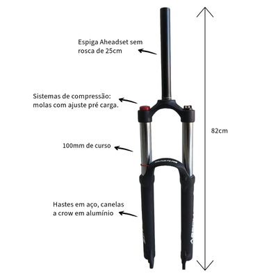 Garfo Bike Aro 26 Suspensão Absolute Brutus DJ PRO Rebound Adjust - Foto 2