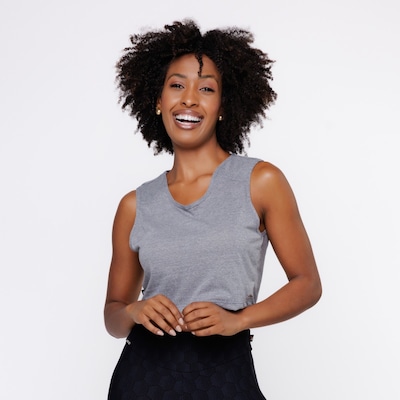 Blusa Cropedd Curto sem Manga Costa Cavada Feminina - Foto 1