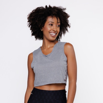Blusa Cropedd Curto sem Manga Costa Cavada Feminina - Foto 3
