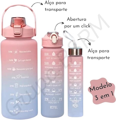 Kit 3 Squeeze DK Galão 2l Litros + 700ml + 300ml - Foto 3