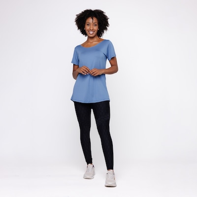 Camiseta Manga Curta Orbis Fitness Comprida Tapa Bumbum - Feminina - Foto 3