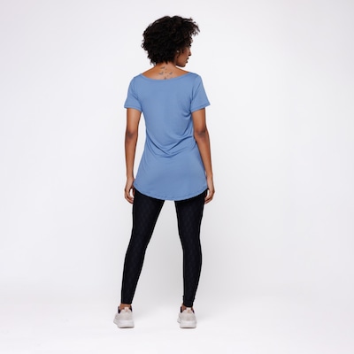 Camiseta Manga Curta Orbis Fitness Comprida Tapa Bumbum - Feminina - Foto 4