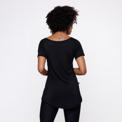 Camiseta Manga Curta Orbis Fitness Comprida Tapa Bumbum - Feminina - Foto 5
