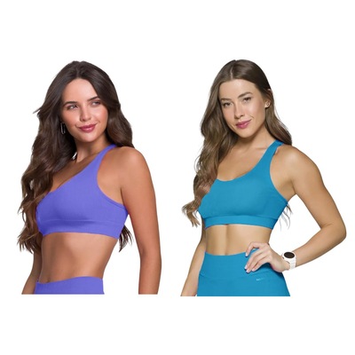 Top Canelado Selene Sem Costura - 2 Unidades - Feminino - Foto 1