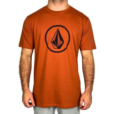 Camiseta Volcom Circle Stone Ferrugem - Masculino - Foto 1