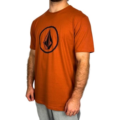 Camiseta Volcom Circle Stone Ferrugem - Masculino - Foto 3