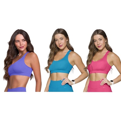 Top Canelado Selene Sem Costura - 3 Unidades - Feminino - Foto 1