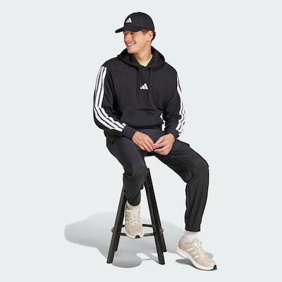 Blusão de Moletinho Capuz adidas Essentials 3-Stripes - Masculino - Foto 5