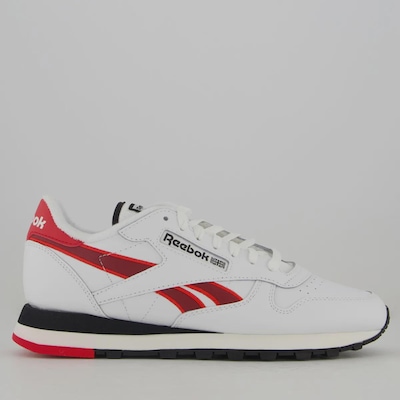 Tênis Reebok Classic Leather Branco e  Vermelho - Foto 1