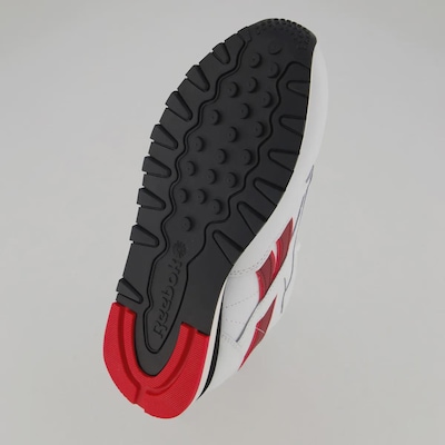 Tênis Reebok Classic Leather Branco e  Vermelho - Foto 5