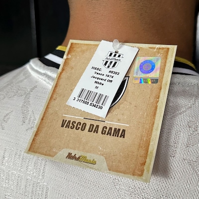 Camisa do Vasco da Gama Retrô Jacquard 1974 RetrôMania - Masculina - Foto 4
