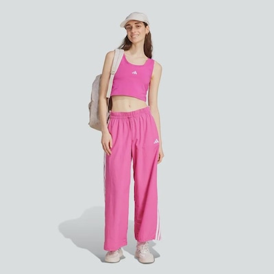 Calça Malha adidas Parachute Essentials Três Listras Lifestyle - Feminina - Foto 6