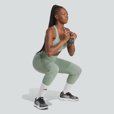 Calça Legging 7/8 adidas Optime Rib - Feminina - Foto 2