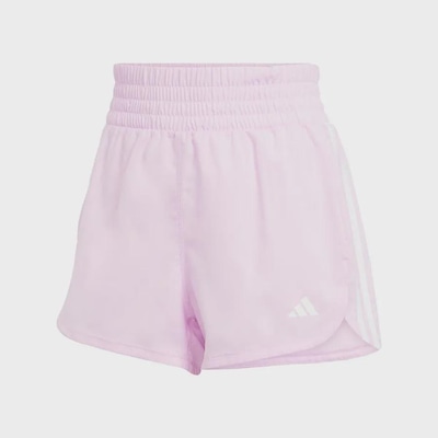 Shorts Treino adidas Malha Cintura Alta Pacer Três Listras - Feminino - Foto 1