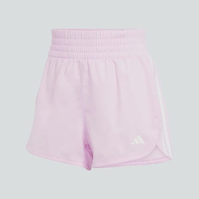 Shorts Treino adidas Malha Cintura Alta Pacer Três Listras - Feminino - Foto 3