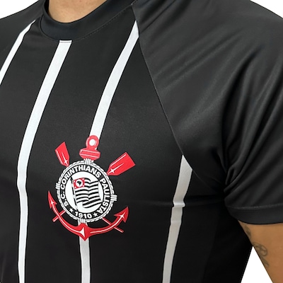 Camisa do Corinthians Raglan Stripes Coimbra - Masculina - Foto 4