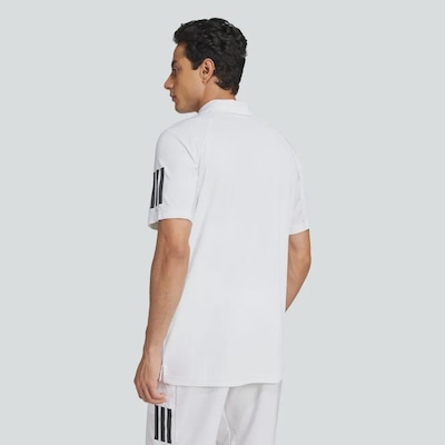 Camisa Polo de Tennis adidas Club 3 Listras - Masculina - Foto 4
