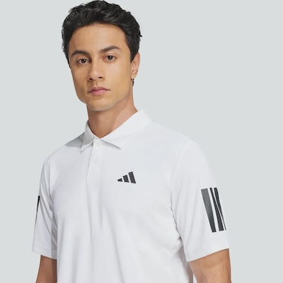 Camisa Polo de Tennis adidas Club 3 Listras - Masculina - Foto 6