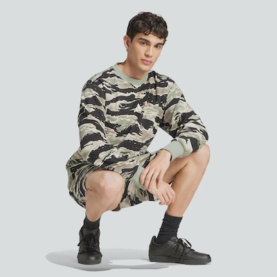 Blusão de Moletom adidas Seasonal Essentials Camo - Masculino - Foto 5