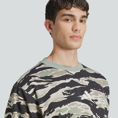 Blusão de Moletom adidas Seasonal Essentials Camo - Masculino - Foto 6