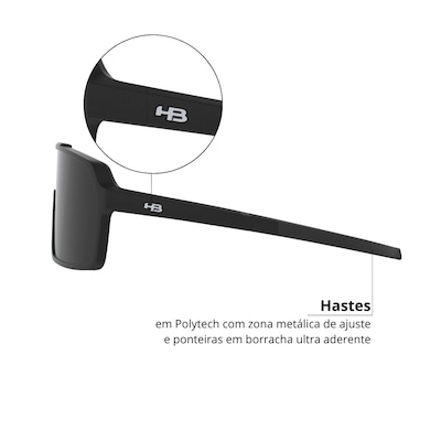 Óculos de Sol HB Grinder Matte Black - Unisses - Foto 3