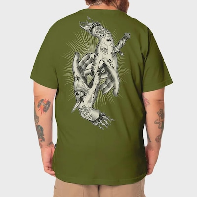 Camiseta Okdok Big Oversized Tattoo Hands - Masculina - Foto 2