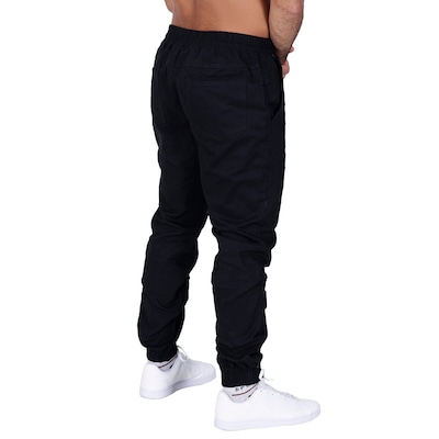 Calça Esportiva Plus Size Moletom Com Bolso Lisa Casual - Unissex - Foto 4