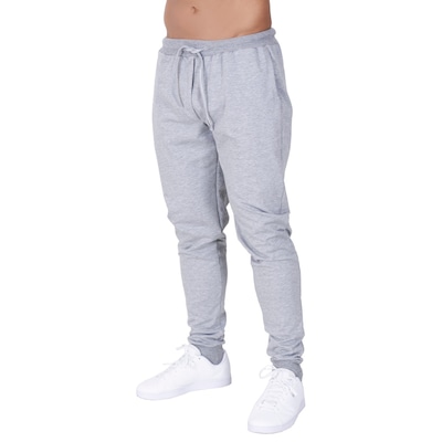 Calça Esportiva Plus Size Moletom Com Bolso Lisa Casual - Unissex - Foto 2