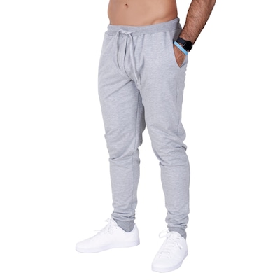 Calça Esportiva Plus Size Moletom Com Bolso Lisa Casual - Unissex - Foto 3