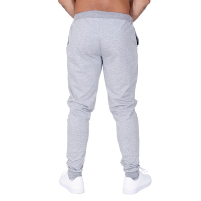 Calça Esportiva Plus Size Moletom Com Bolso Lisa Casual - Unissex - Foto 4