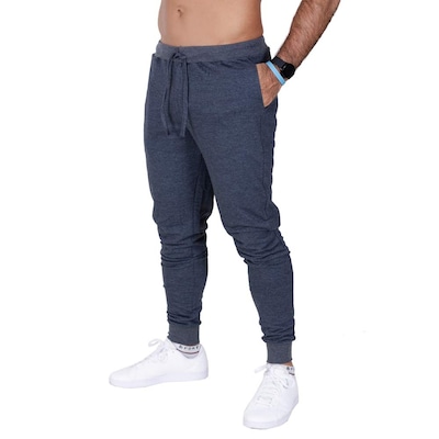 Calça Esportiva Plus Size Moletom Com Bolso Lisa Casual - Unissex - Foto 2