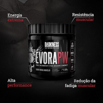 Pré Treino Darkness Evora Maçã 300g - Foto 4