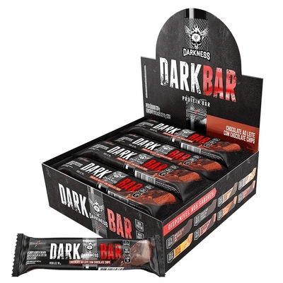 Barra De Proteína Darkness Dark Bar Cookies E Cream Com Nibs De Cacau 720g 8 Unidades - Foto 1