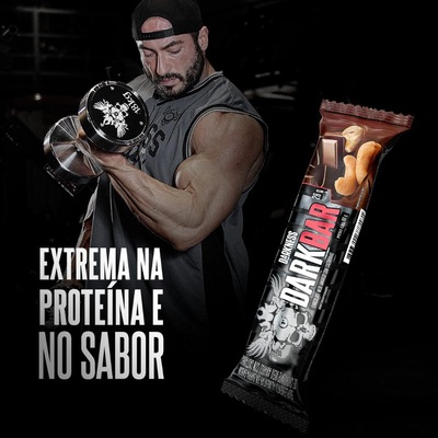 Barra De Proteína Darkness Dark Bar Cookies E Cream Com Nibs De Cacau 720g 8 Unidades - Foto 2