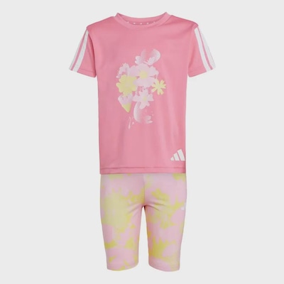 Conjunto Estampado adidas Train Essentials Flower - Infantil - Foto 1