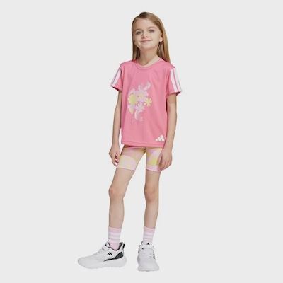 Conjunto Estampado adidas Train Essentials Flower - Infantil - Foto 2