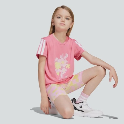 Conjunto Estampado adidas Train Essentials Flower - Infantil - Foto 5