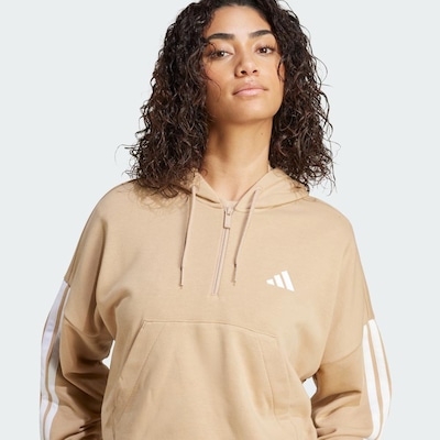 Blusão de Moletinho Capuz adidas Zíper Essentials Três Listras - Feminino - Foto 5