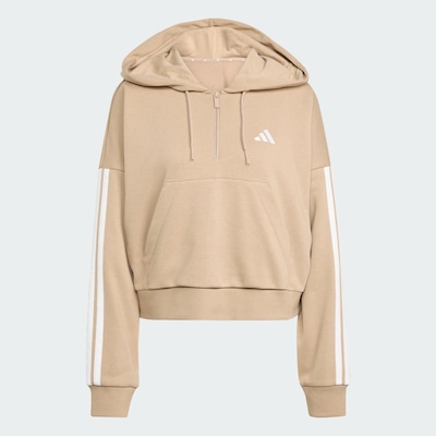 Blusão de Moletinho Capuz adidas Zíper Essentials Três Listras - Feminino - Foto 2