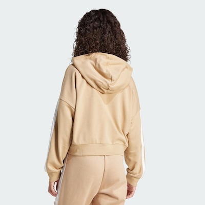 Blusão de Moletinho Capuz adidas Zíper Essentials Três Listras - Feminino - Foto 3