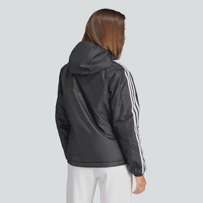 Jaqueta Capuz adidas Isolamento Essentials Três Listras - Feminina - Foto 4