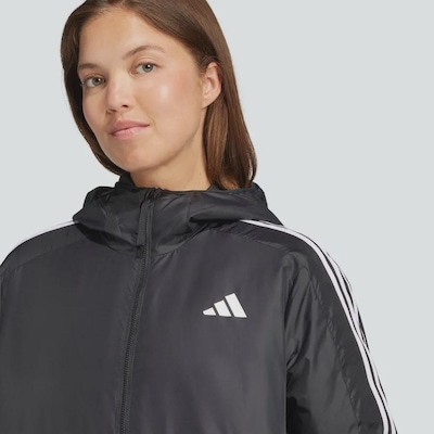 Jaqueta Capuz adidas Isolamento Essentials Três Listras - Feminina - Foto 6