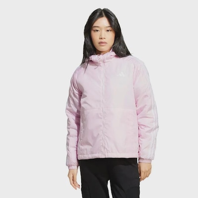Jaqueta Capuz adidas Isolamento Essentials Três Listras - Feminina - Foto 2