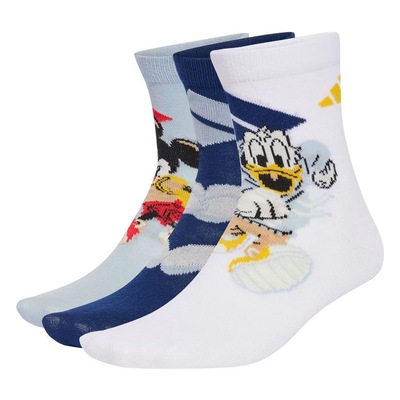 Meia Cano Médio adidas Mickey Disney - 3 Pares - Infantil - Foto 1