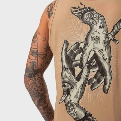 Camiseta Regata Okdok Artistic Tattoo Hands - Masculina - Foto 3