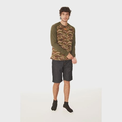 Camiseta Manga Longa HD Especial Raglan Camuflada - Masculina - Foto 5
