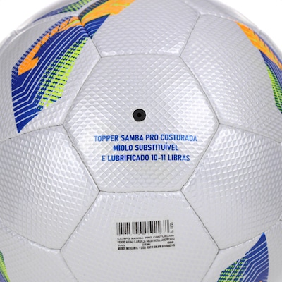 Bola Topper Campo Samba Pro Costurada Prateado - Foto 3